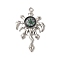 Alloy Pendant, with Glass Compass, Cadmium Free & Lead Free, Platinum, 57.5x36x7mm, Hole: 2.7mm