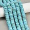 Natural Howlit Beads Strands, Dyed, Disc, Turquoise, 13~14x3mm, Hole: 1mm, about 114~118pcs/strand, 14.65~14.76''(37.2~37.5cm)