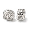 Rack Plating Alloy European Beads, Cadmium Free & Nickel Free & Lead Free, Large Hole Beads, Oval with Tree of Life & Word Family, Platinum, 10.5x11x8mm, Hole: 5mm