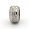 Tarnish Resistant Stainless Steel Textured Beads, Large Hole Rondelle Beads, Stainless Steel Color, 11x6mm, Hole: 6mm