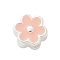 S925 Sterling Silver Beads, Drop Glue Flower, Silver, Dark Salmon, 6x5.5x3mm, Hole: 1mm