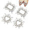 4Pcs 2 Style Alloy Crystal Rhinestone Shoe Decorations, Detachable Shoe Buckle Clips, Platinum, 49.5~57x56~58.5x6~7mm, 2pcs/style
