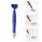 Heart ABS Plastic Nail Art Rhinestones Pickers Pens, Dual-ended Nail Art Dotting Tools, Point Nail Art Craft Tool Pen, with Stainless Steel Finding, Blue, 14x2.5x1.2cm