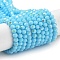 Opaque Glass Beads Strands, Faceted, Round, Sky Blue, 4mm, Hole: 0.8mm, about 87~93pcs/strand, 32~33cm
