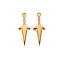 304 Stainless Steel Pendants, Dagger, Real 14K Gold Plated, 20x7.5x2mm, Hole: 1mm
