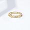 Simple Style 925 Sterling Silver Finger Rings, Oval Chain Rings, Golden, US Size 7(17.3mm)