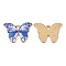 Light Gold Tone Alloy Enamel Pendants, Cadmium Free & Lead Free, Butterfly Charm, Royal Blue, 16x22x1.5mm, Hole: 2x1.5mm