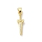 Rack Plating Brass Micro Pave Cubic Zirconia Pendants, Long-Lasting Plated, Lead Free & Cadmium Free, Sword Charms, Real 18K Gold Plated, 23.5x6.5x3mm, Hole: 4x3.5mm