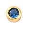 Rack Plating Flat Round Brass Micro Pave Cubic Zirconia Cabochons, Cadmium Free & Lead Free, Long-Lasting Plated, Real 18K Gold Plated, Blue, 4x2mm