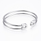 Tarnish Resistant Trendy 304 Stainless Steel Torque Cuff Bangles, Stainless Steel Color, 47x59mm