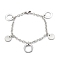 Tarnish Resistant 304 Stainless Steel Charm Bracelets, Rings, Stainless Steel Color, 7-1/8 inch(18.2cm)
