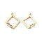 Brass Cubic Zirconia Charms, Cadmium Free & Nickel Free & Lead Free, Real 18K Gold Plated, Rhombus Charm, Clear, 13.5x12x3mm, Hole: 0.8mm