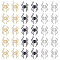 30Pcs 3 Colors Glass Spider Pendant, with Alloy Findings, Lead Free & Cadmium Free, Mixed Color, 25.5x17x4.5mm, Hole: 1.6mm, 10Pcs/color