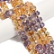 Natural Ametrine Beads Strands, Faceted, Rondelle, with Seed Beads, 9.5~10x5.5~6mm, Hole: 1mm, about 48pcs/strand, 14.88 inch(37.8cm)