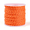 50M Braided Polyester Cord, with PET Plastic, for Jewelry Making, Round, Dark Orange, 2mm, about 54.68 Yards(50m)/Roll