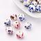 Handmade Printed Porcelain Beads, Round, Mixed Color, 12mm, Hole: 2~2.5mm