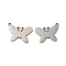 Non-Tarnish 201 Stainless Steel Pendants, Butterfly Charm, Stainless Steel Color, 12.5x17x0.9mm, Hole: 1.4mm