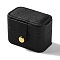 Rectangle PU Leather Jewelry Ring Storage Boxes, Travel Portable 4 Ring Cases, Black, 3.8x6.4x4.75cm