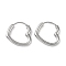 Non-Tarnish 316 Surgical Stainless Steel Hoop Earrings for Women, Stainless Steel Color, Heart, 17x16.5mm