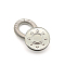 Alloy Jeans Buttons, with Spring, Garment Accessories, Flat Round with Pattern Star, Cadmium Free & Lead Free, Stainless Steel Color, 17mm