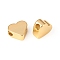 Brass Beads, Heart, Long-Lasting Plated, Golden, 6.5x6.5x3mm, Hole: 1.5mm
