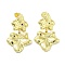 Rack Plating Brass Leaf Dangle Stud Earrings, Lead Free & Cadmium Free, Real 18K Gold Plated, 40x25mm