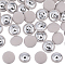 50Pcs 1-Hole Cloth Buttons, with Aluminium Findings, Flat Round Button, Beige, 19x9mm, Hole: 2x2.5mm