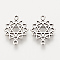 Tibetan Style Alloy Links connectors, Flower, Cadmium Free & Nickel Free & Lead Free, Chakra Anahata, Antique Silver, 20x15x1.5mm, Hole: 1mm, about 1130pcs/1000g