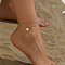 201 Stainless Steel Anklet, Flower Charm Anklets, Golden