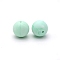 Silicone Beads Round Rubber Bead 15MM Loose Spacer Beads for DIY Supplies Jewelry Keychain Making, Pale Turquoise, 15mm