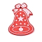Platane Wood Pendants, Bell, for Christmas, Dyed, Red, 49.5x36.5x2.5mm, Hole: 3mm