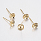 304 Stainless Steel Stud Earring Findings, Real 18K Gold Plated, 14x4mm, Pin: 0.8mm