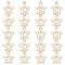 Alloy Enamel Pendants, Star, Light Gold, White, 16x14x2mm, Hole: 1.6mm, about 20pcs/bag