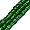 Handmade Silver Foil Lampwork Beads, Cube, Green, 8~9x7.5~9x7.5~9mmmm, Hole: 1.5mm, about 50pcs/strand, 16.22 inch(41.2cm)