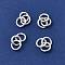 925 Sterling Silver Linking Rings, Triple Ring, Silver, 12mm, Jump Ring: 5x0.8mm, Inner Diameter: 3.4mm