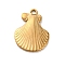 Ocean Theme 304 Stainless Steel Pendants, Real 18K Gold Plated, Shell Shape, 21x15x3.5mm, Hole: 2mm