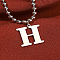 Alloy Ball Chain Pendant Anklets, Letter Charm Anklets, Platinum, Letter H, 7-7/8 inch(200mm)