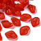 Transparent Frosted Acrylic Pendants, Petaline, Red, 24x17x4mm, Hole: 1.8mm