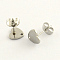 Non-Tarnish 304 Stainless Steel Heart Stud Earring Findings, with Loop, Stainless Steel Color, 8x8mm, Hole: 1mm, pin: 0.8mm