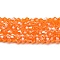 Transparent Electroplate Glass Beads Strands, Pearl Luster Plated, Faceted, Bicone, Orange Red, 6x6mm, Hole: 1mm, about 45~47pcs/strand, 9.65~9.84 inch(24.5~25cm)