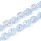 Electroplate Transparent Glass Beads Strands, Spiral Shell Shape, Half Plated, AB Color Plated, Light Sky Blue, 12.5~13x11.5~12x5mm, Hole: 0.9~1mm, about 50pcs/strand, 24.80 inch(63cm)