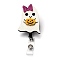 Halloween Ghost and Pumpkin Glitter Powder Felt & ABS Plastic Badge Reel, Retractable Badge Holder, with Iron Alligator Clip, Platinum, Floral White, 10.5cm, Ghost: 67x43x30mm