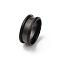 201 Stainless Steel Grooved Finger Ring Settings, Ring Core Blank, for Inlay Ring Jewelry Making, Gunmetal, Size 7, 8mm, Inner Diameter: 17mm