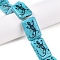 Synthetic Turquoise Beads, Dyed, Rectangle with Gecko Pattern, Dark Turquoise, 29.5x19.5x6.5mm, Hole: 1.6mm, about 12pcs/strand, 14.02''(35.6cm)