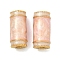 Alloy Enamel Beads, Column, Golden, Misty Rose, 14.5x7.5mm, Hole: 2.5mm