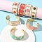Ocean 304 Stainless Steel Enamel Cuff Bangles for Women, Mixed Shapes, PVD Vacuum Plating, Long-Lasting Plated, Real 18K Gold Plated, Mixed Color, 1 inch(2.4~2.45cm), Inner Diameter: 2~2-3/8  inch(5~6cm)