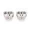 Alloy European Beads, Heart, Large Hole Beads, Lead Free & Nickel Free & Cadmium Free, Rack Plating, Platinum, 10x12x7mm, Hole: 5mm