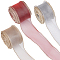 3Pcs 3 Colors Nylon Mesh Ribbon for Bowknot Making, Mixed Color, 2-3/8 inch(60mm), 1pc/color