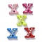 Spray Painted Zinc Alloy Slide Charms,with Crystal Rhinestone, Letter Slide Charms, Mixed Color, Letter.X, 11.5~13mm