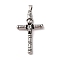 Tibetan Style Alloy Pendants, Cadmium Free & Lead Free, Cross, Antique Silver, 58.5x34.5x10.5mm, Hole: 8mm